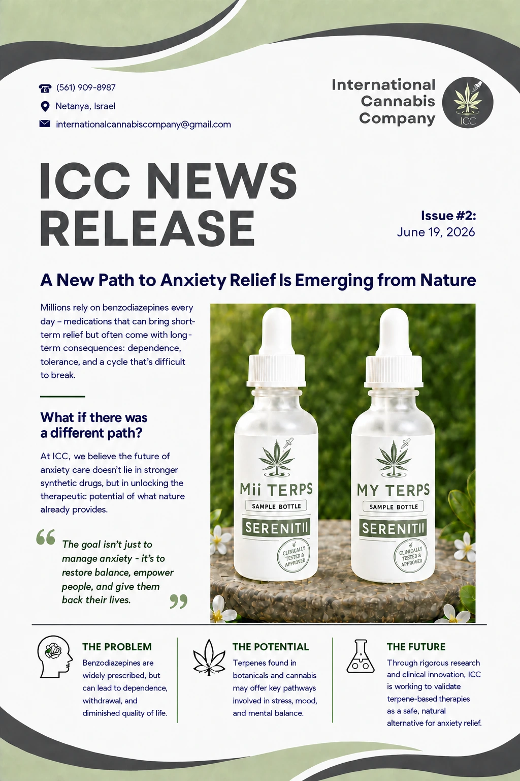 ICC Press Release Issue 2 on terpene-based research for anxiety relief